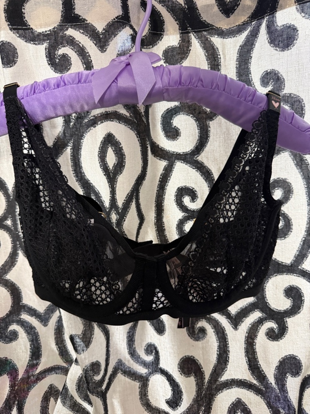 NWT 32DD Victoria's Secret Unlined Demi Underwire Black Bra